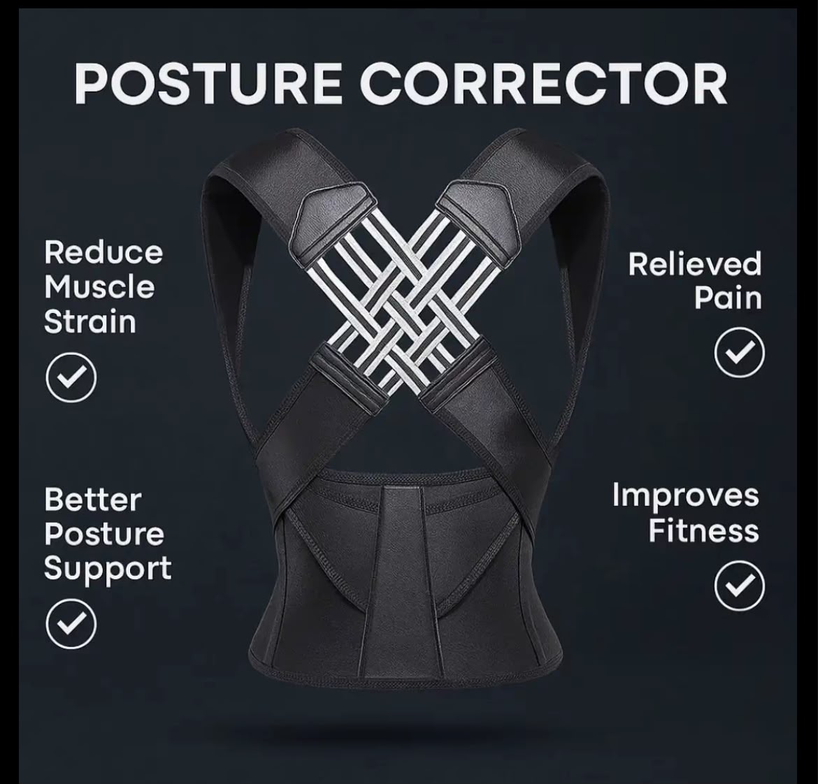 PostureFit adjustable straps and breathable material